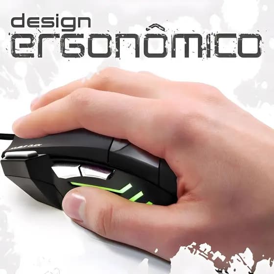 Mouse Gamer KP-V4 7 Cores RGB 6 Botões 2400 DPI Ajuste Sensibilidade USB Profissional Presente Ideal