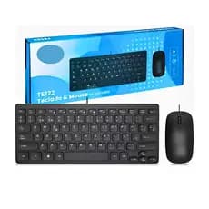 Kit Teclado e Mouse Multimídia com Fio USB 1 Metro Design Compacto Ultra Fino ABNT2 PC e Notebook
