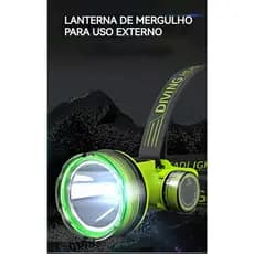 Lanterna de Mergulho LED Recarregável Super Potente 1.5W À Prova D'água Para Mergulho Pesca Natação