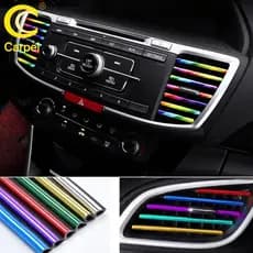 10 Peças Friso Decorativo Universal 20cm Saída de Ar do Painel Automotivo Colorido