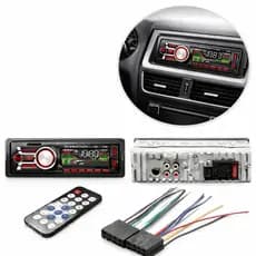 Aparelho De Som Automotivo Rádio De Carro Bluetooth Dupla USB Pendrive SD Rádio Aux In Mp3 Player Visor Led 9W Carpei