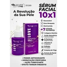 Sérum Facial 10x1 Max Love Studio Hidratante Antiacne Clareador Primer Facial 30ml Original