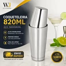 Coqueteleira Boston 820ml Inox Profissional para Drinks Caipirinha Bartender Bar Bartender
