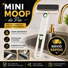 Mini Mop de Pia de Cozinha ~ Rodinho Compacto Super Absorvente ~ Limpador de Bancada Vidro e Azulejo