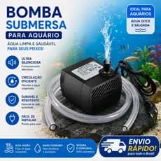 Bomba de Aquario Submersa 3W Bivolt Bombinha Motor Fonte Bebedouro Circulação de Água Silenciosa Compacta