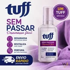 Tuff Sem Passar 60ml Spray Desamassa Roupa Fácil Perfumador Neutralizador de Odores