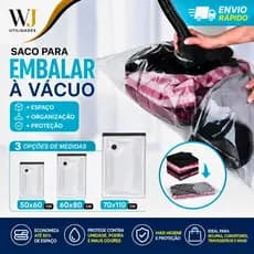 Saco a Vácuo Organizador Roupas Cobertor Edredom Compactador de Espaço Reutilizável