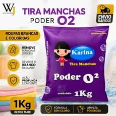 Percarbonato de Sódio Karina Poder O2 Tira Manchas Alvejante Sem Cloro para Roupas