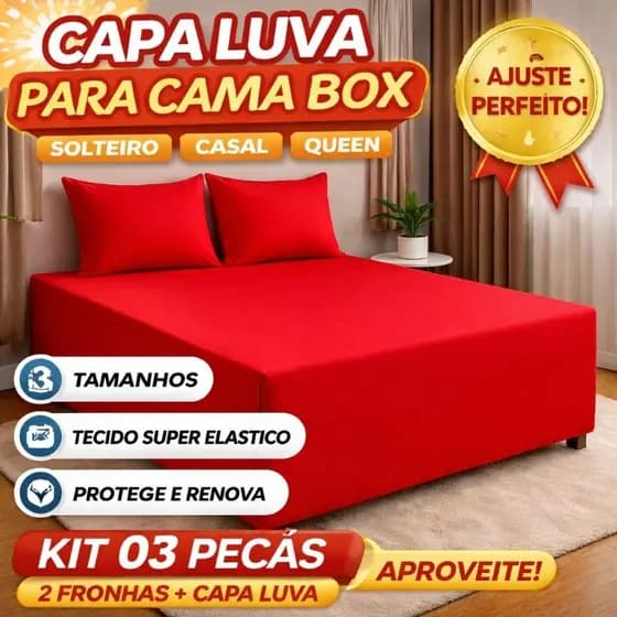 Jogo Capa Lençol Luva Box Casal Solteiro Queen conjugado Malha Gel | Proteção Antiácaro + FRONHAS
