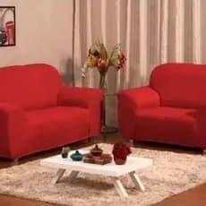 Kit Capa Sofá 2 e 3 Lugares Coladinha Lisa Ajustável Elástica Proteção Completa Grande Ajusta bem
