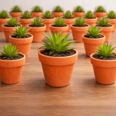 20 Kit Mini Vaso De Barro Cerâmica P/ Lembrancinha Dedal 5cmx4cm