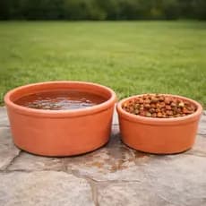 Kit 2 Bebedouro Comedouro Pets 2,5lts e 1,5lts Ceramica Barro Tigela Caes Gatos Cachorros