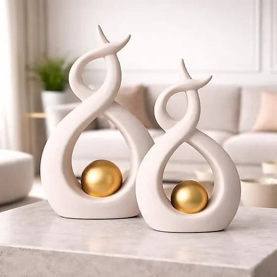 Enfeite Rack Sala Dupla De Vasos Decorativos Vaso Cerâmica