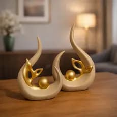 Kit Dupla Maisa Em Cerâmica Decoração Rack Sala Elegante Decorativo Estante