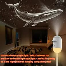 2 Em 1 Mini Galaxy Star Projector Night Light-Lâmpada Ambiente Starry Sky Para Dormir E Decoração No Quarto