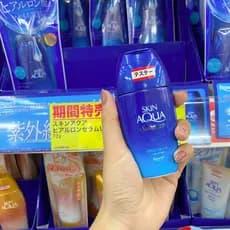 Estoque pronto Japão ROHTO SKIN AQUA SKIN AQUA Garrafa Azul Pequena Zero Sense Protetor Solar Loção Essência 70g Não Par