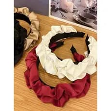 Novo estilo bandana alta crânio topo plissado rosto pequeno bandana feminino exterior Wear elegante influenciador Hairpi