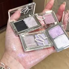 HYNTOOR coelho preto resfriamento duas cores paleta de sombra contas fosco piscando preto azul roxo baixa saturação core