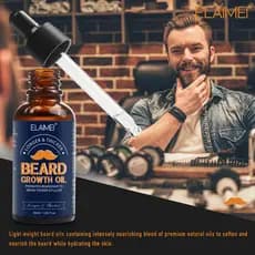 ELAIMEI Loção de Crescimento de Barba Reparação Manutenção Nutrir Barba Cabelo Peito Barba Grossa Soro de Cabelo