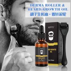 Óleo de crescimento de barba óleo de crescimento de barba todo inglês óleo de barba Micro agulha rolo exportação de comé