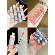 Flor sabe concha pérola essência labial brilho labial vidro Nude hidratante hidratante brilho de água
