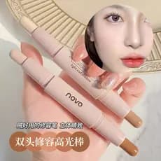 Marcador de contorno de duas cabeças integrado sombra de nariz fosco perolado rosto iluminando sombra caneta deitado bic