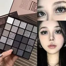 Capell Black Swan 25 Paleta de sombras Série escura Lantejoulas peroladas Glitter Maquiagem esfumaçada Paleta de sombras