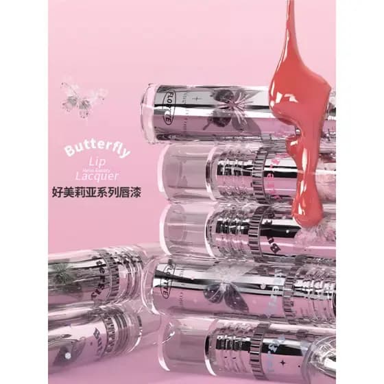 FLORTTE FLORTTE Batom 02 Ciclone 04 Espelho Brilho Labial Esmalte Pronto Estoque Batom Brilho Labial Nu Branqueador