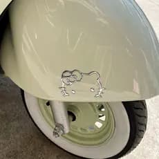 Olá kitty carro elétrico decoração Gadget prata adesivo Notebook carro espelho retrovisor adesivo gatinho bonito