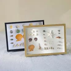 Oco tridimensional flor seca moldura de foto diy escudo iluminação moldura oco 3cm borboleta imortal espécime quadro