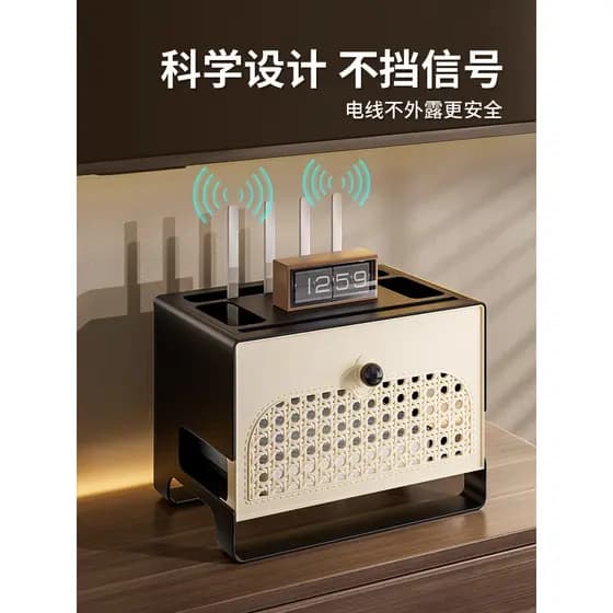 Estilo Medieval roteador caixa de armazenamento wifi Set-Top box luz gato TV gabinete prateleira soquete gerenciamento c