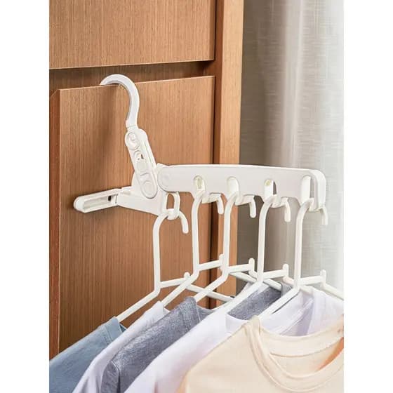 Cabide dobrável de cinco buracos, dormitório portátil de viagem, roupas penduradas, Hotel, viagem de negócios, cabide de