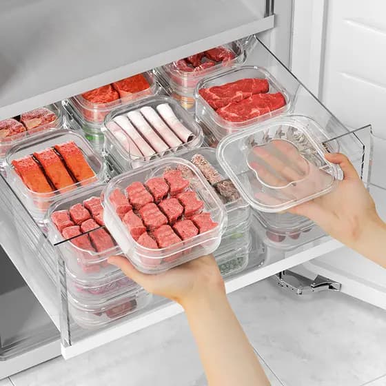 Caixa de compartimento de carne congelada para geladeira, caixa de armazenamento congelada, caixa especial para manter a