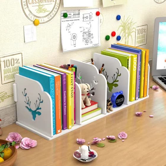 Estante de mesa Multi-camada simples estudante estante arquivo infantil organizador de dados Rack de armazenamento de me