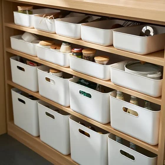 Caixa de armazenamento de armazenamento Desktop artigos diversos lanche brinquedos doméstico retangular organizador cest