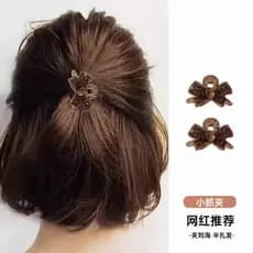 T elegante simples meia gravata grampo de cabelo cabeça traseira strass arco tamanho pequeno clipe meia gravata curto gr