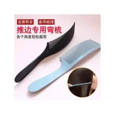 Pente curvo de cabeça plana para corte de cabelo masculino profissional, pente curvo para barbearia, pente plano para ca