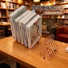 Europeu criativo ferro arte retrátil estante prateleira de armazenamento Desktop Metal Bookends livro confiável dormitór