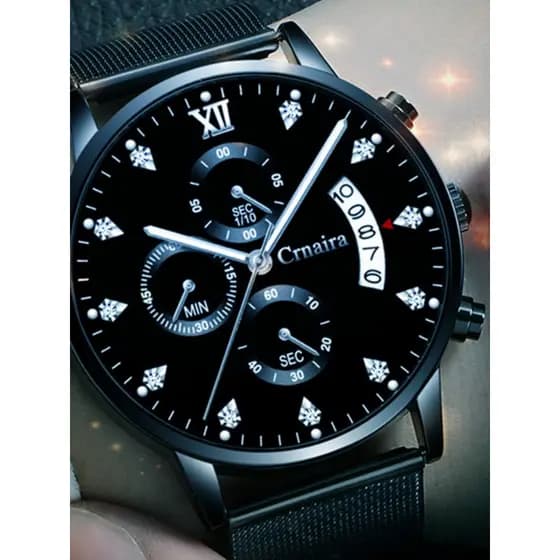 Relógio masculino bonito à prova dwaterproof água Multi-função Real três olhos cronômetro cronógrafo luminoso estudante