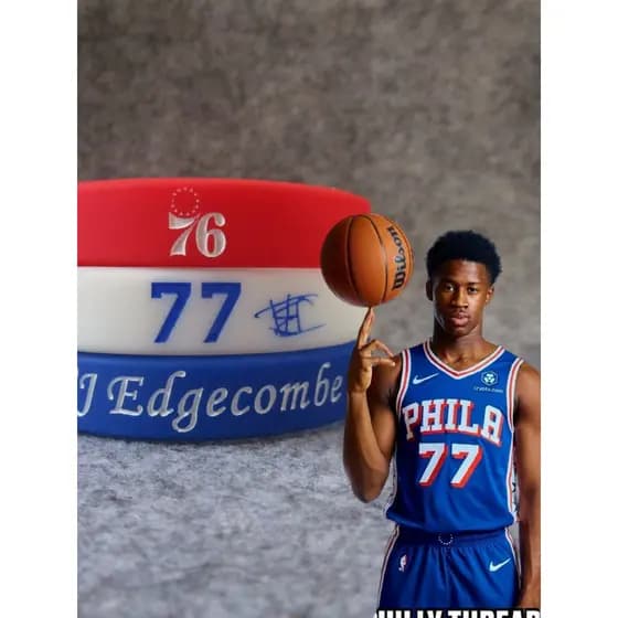 Estrela de basquete de 76 jogadores No 77 VJ Eddie Com Signature Pulseira Esportiva Pulseira de Silicone Pulseira de Joi