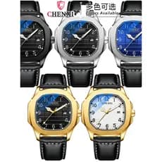 Chenxi marca High-End relógio de pulso de negócios relógio de couro genuíno masculino à prova dwaterproof água luminosa