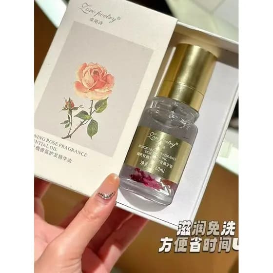 Zroxy brilho fragrância rosa cuidados com o cabelo óleo essencial de longa duração fragrância cuidados sem enxágue óleo