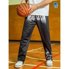 Bkcxzice Icebreaker preto americano calças de basquete masculino outono solto respirável calças esportivas de secagem rá