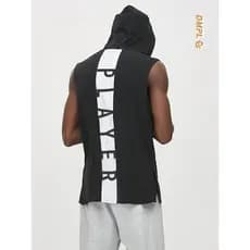 JD moletom com capuz colete de basquete na moda solto americano sem mangas moletom esportivo masculino colete Fitness pu