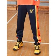 Warriors Curry Breasted Calças Masculinas Botão Aberto Completo Imediatamente Tirar Calças de Basquete Calças de Treinam