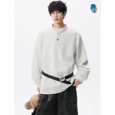 Gelo quebra espaço algodão Henry colar Fitness de manga comprida masculino correndo treinamento roupas de secagem rápida