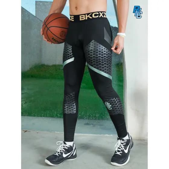 Icebreaker alta elástica leggings de basquete calças masculinas esportes correndo treinamento leggings esportes estudant