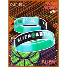 Wenban Yama alienígena tema pulseira masculina absorvente de suor esportes Silicone basquete pulseira estrela mercadoria