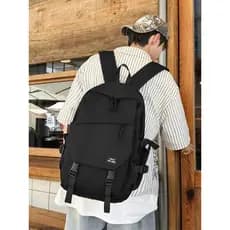 Mochila Casual masculina preta novo estilo mochila de viagem de grande capacidade estudante Street Wear classe mochila m