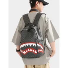 Mochila masculina 2025 novo estilo Street Wear moda PU grande capacidade mochila Commuter saco único estudante saco de e